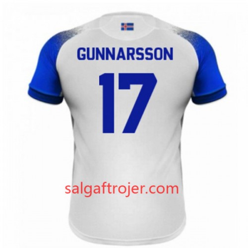 Island Fodboldtrøjer Gunnarsson 17 Udebanesæt VM 2018 Island Fodboldtrøjer Gunnarsson 17 Udebanesæt VM 2018